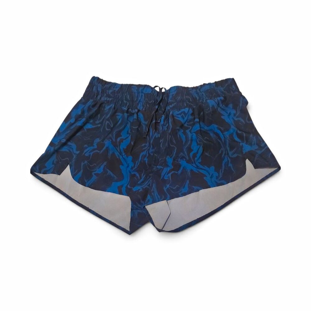 Zella Z by Zella XL Blue Black Gray Abstract Lined Athletic Shorts Drawstring